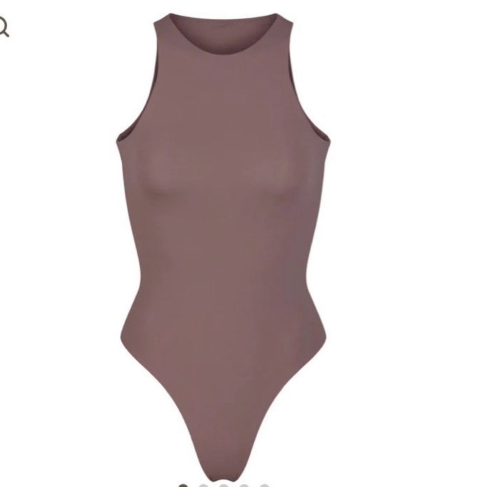 Skims Fits Everybody High Neck Bodysuit | Umber -